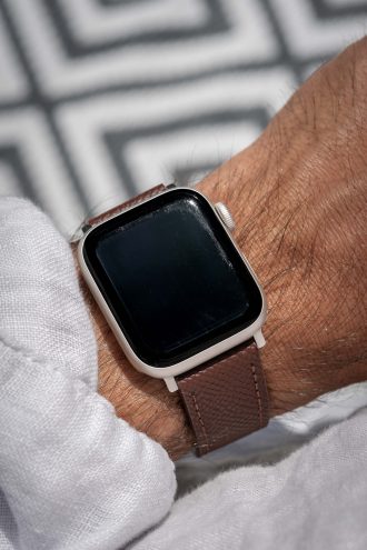 apple watch band - brown - leather strap - watch strap - epsom leather