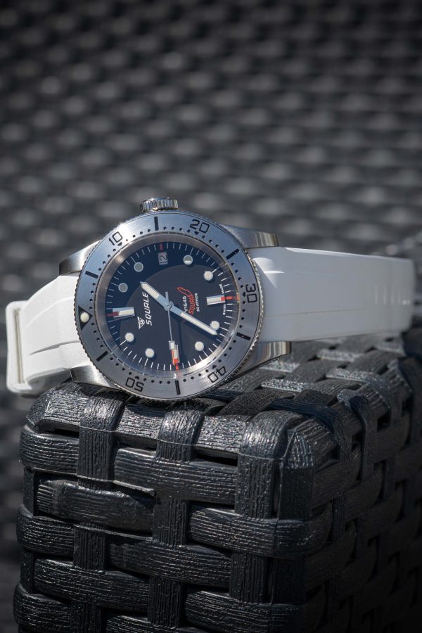 Squale watch strap white - curved - fkm rubber