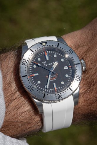 Squale watch strap white - curved - fkm rubber